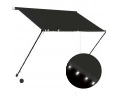 vidaXL Toldo retráctil con LED gris antracita 150x150 cm