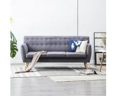 vidaXL Sofá de 3 plazas con tapizado de tela 172x70x82 cm gris claro