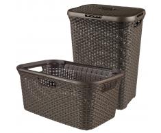 Curver Cesto de ropa sucia y de colada Style marrón 105 L 240684