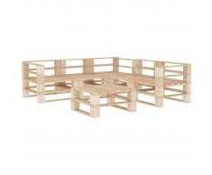 vidaXL Juego de muebles de palés para jardín 6 piezas de madera