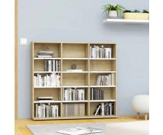 vidaXL Estantería de CD aglomerado blanco y roble Sonoma 102x16x89,5cm