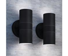 vidaXL Lámpara de pared exterior 2 uds acero ascendente/descendente