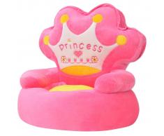 vidaXL Silla de peluche para niños princesa rosa