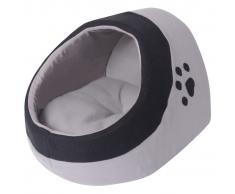 vidaXL Cama nido para gatos con cojín Gris y Negro M