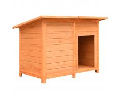 vidaXL Caseta para perros madera maciza de pino y abeto 120x77x86 cm