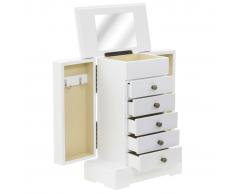 vidaXL Joyero con espejo de MDF 25x13,5x34 cm