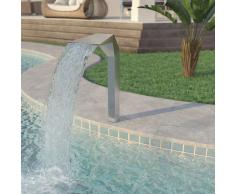 vidaXL Fuente de piscina de acero inoxidable 50x30x90 cm plateada