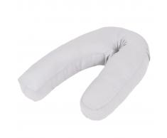 vidaXL Almohada de embarazo con forma de J 54x43 cm gris