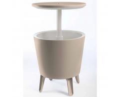 Keter Mesa de bar nevera jardín beige 49,5x57 cm 234024