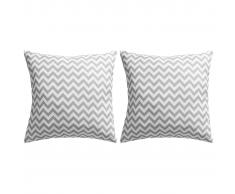 vidaXL Cojines para exterior con estampado zigzag 45x45 cm gris 2 uds