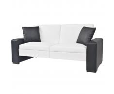 vidaXL Sofá cama con reposabrazos de PVC ajustable blanco