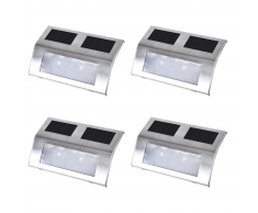 vidaXL Aplique solar para escaleras, 4 unidades