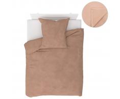 vidaXL Juego de cama forro polar 4 piezas beige 135x200/80x80 cm