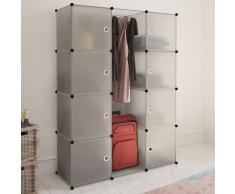 vidaXL Armario modular 9 compartimentos blanco 37x115x150 cm