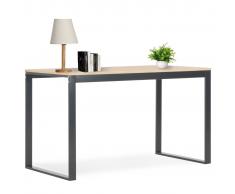 vidaXL Escritorio para ordenador color roble y negro 120x60x73 cm