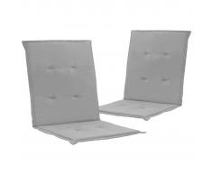 vidaXL Cojines para sillas de jardín 2 unidades gris 100x50x3 cm