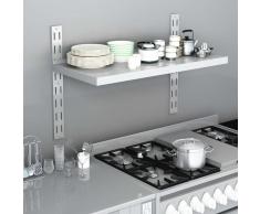 vidaXL Estante de pared flotante acero inoxidable 100x30 cm