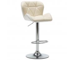 vidaXL Taburete de cocina cuero sintético color crema