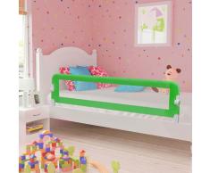 vidaXL Barandilla de seguridad cama de niño poliéster verde 180x42 cm
