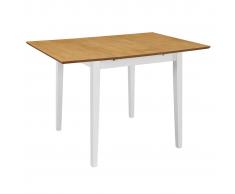 vidaXL Mesa de comedor extensible blanca (80-120)x80x74 cm MDF