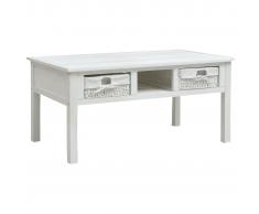 vidaXL Mesa de centro de madera blanco 99,5x60x48 cm