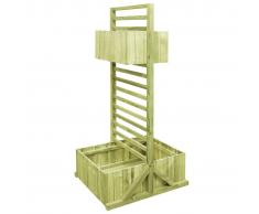 vidaXL Jardinera con celosía de madera de pino impregnada