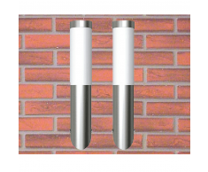 vidaXL 2 Apliques de exterior, lámparas pared, 6 x 36 cm