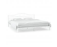 vidaXL Estructura de cama de metal y somier 140x200 cm diseño curvado