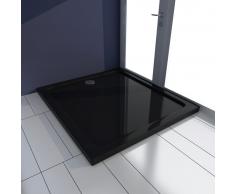 vidaXL Plato de ducha rectangular ABS negro 80x90 cm