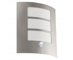 EGLO Lámpara de pared exterior con sensor City 60 W plateado 88142