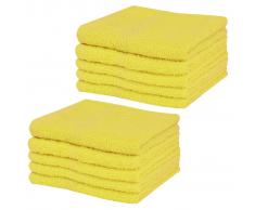 vidaXL Toallas cortesía 10 unidades algodón 360 g/m² 30x30 cm amarilla
