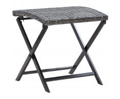 vidaXL Taburete plegable de ratán sintético gris