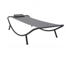 vidaXL Tumbona de acero gris 200x90 cm