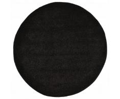 vidaXL Alfombra de pelo negro 120 cm
