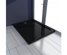 vidaXL Plato de ducha rectangular ABS, color negro, 70 x 90 cm