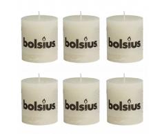 Bolsius Vela Del Pilar Rústica 80 x 68 mm 6 Piezas Crema