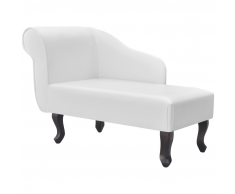 vidaXL Diván de cuero sintético blanco