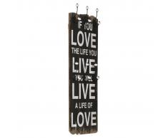 vidaXL Perchero de pared LOVE LIFE con 6 ganchos 120x40 cm