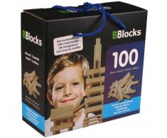 BBlocks Tablones de construcción 100 piezas madera marrón BBLO890100