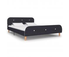 vidaXL Estructura de cama de tela gris oscuro 140x200 cm