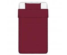 vidaXL Set de funda de edredón algodón burdeos 155x220/60x70 cm