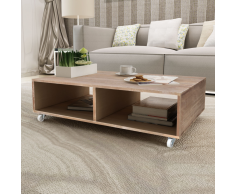 vidaXL Mesa de centro marrón madera maciza