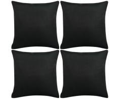 vidaXL Fundas de cojines 4 uds apariencia de lino negro 80x80 cm