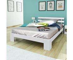 vidaXL Estructura de cama de madera de pino maciza blanca 140x200 cm