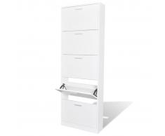 vidaXL Mueble zapatero blanco con 5 compartimentos