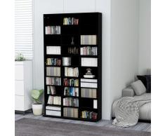 vidaXL Estantería para CD de aglomerado negro 102x16x177,5 cm