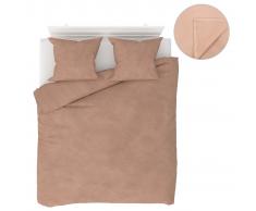 vidaXL Juego de cama forro polar 5 piezas beige 200x200/60x70 cm