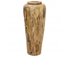 vidaXL Jarrón decorativo de madera maciza de teca 40x100 cm