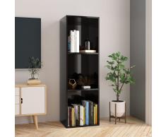 vidaXL Estantería/mueble TV aglomerado negro brillante 36x30x114 cm