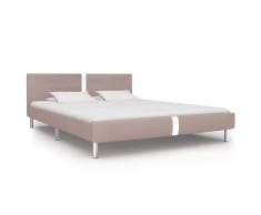 vidaXL Estructura de cama de cuero sintético capuchino 180x200 cm